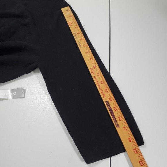 Chicos Sweater Womens 3 US XL Black Asymmetrical Stretch Minimalist Capsule - Picture 10 of 12